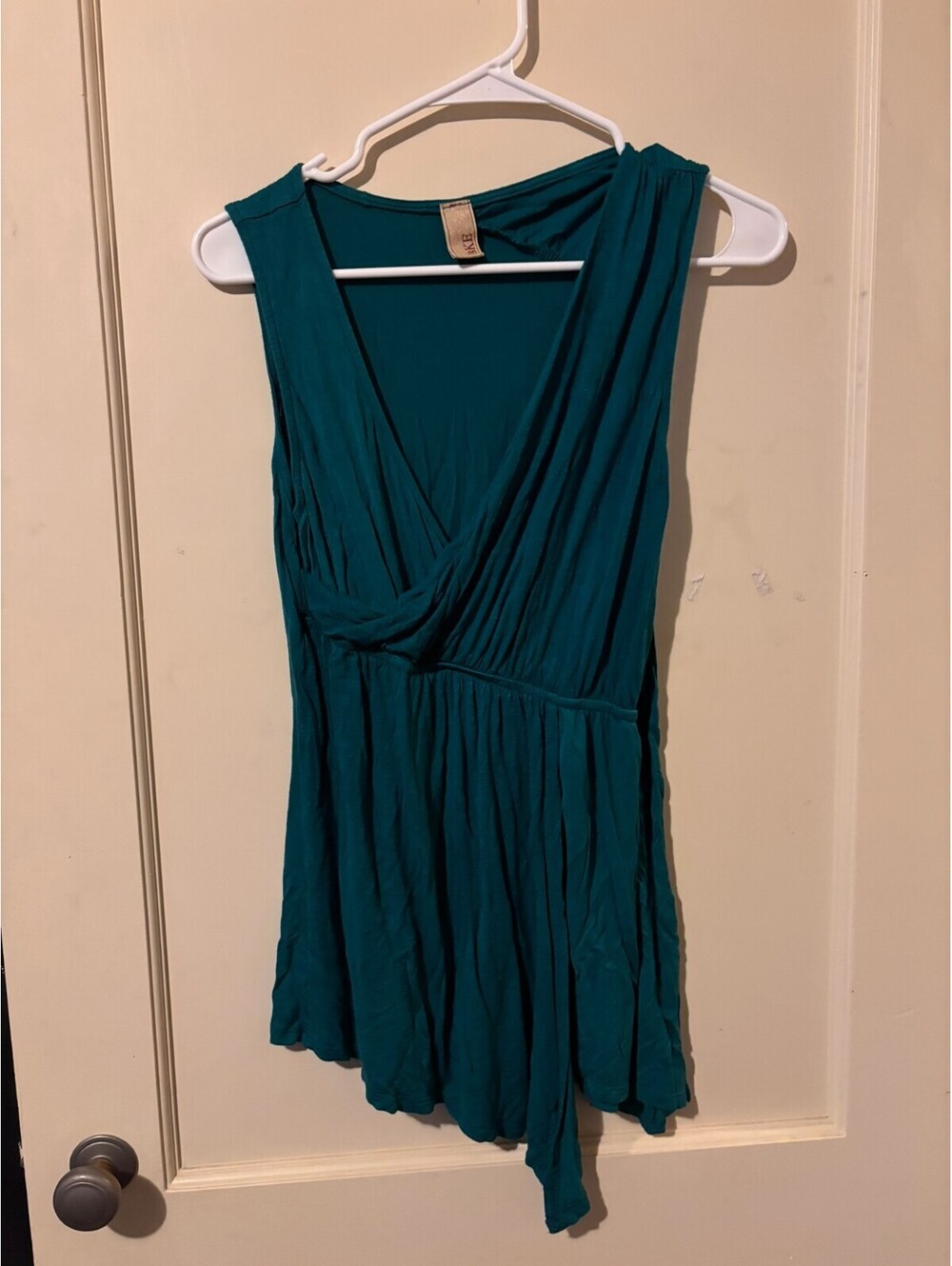 BKE Sleeveless Teal Wrap Tank